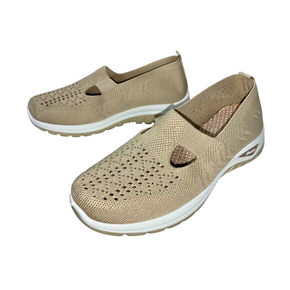 NWOT Saneggsry Casual Fashion Slip On Loafers Beige Canvas Sz 40, US 8 #h - Picture 2 of 7